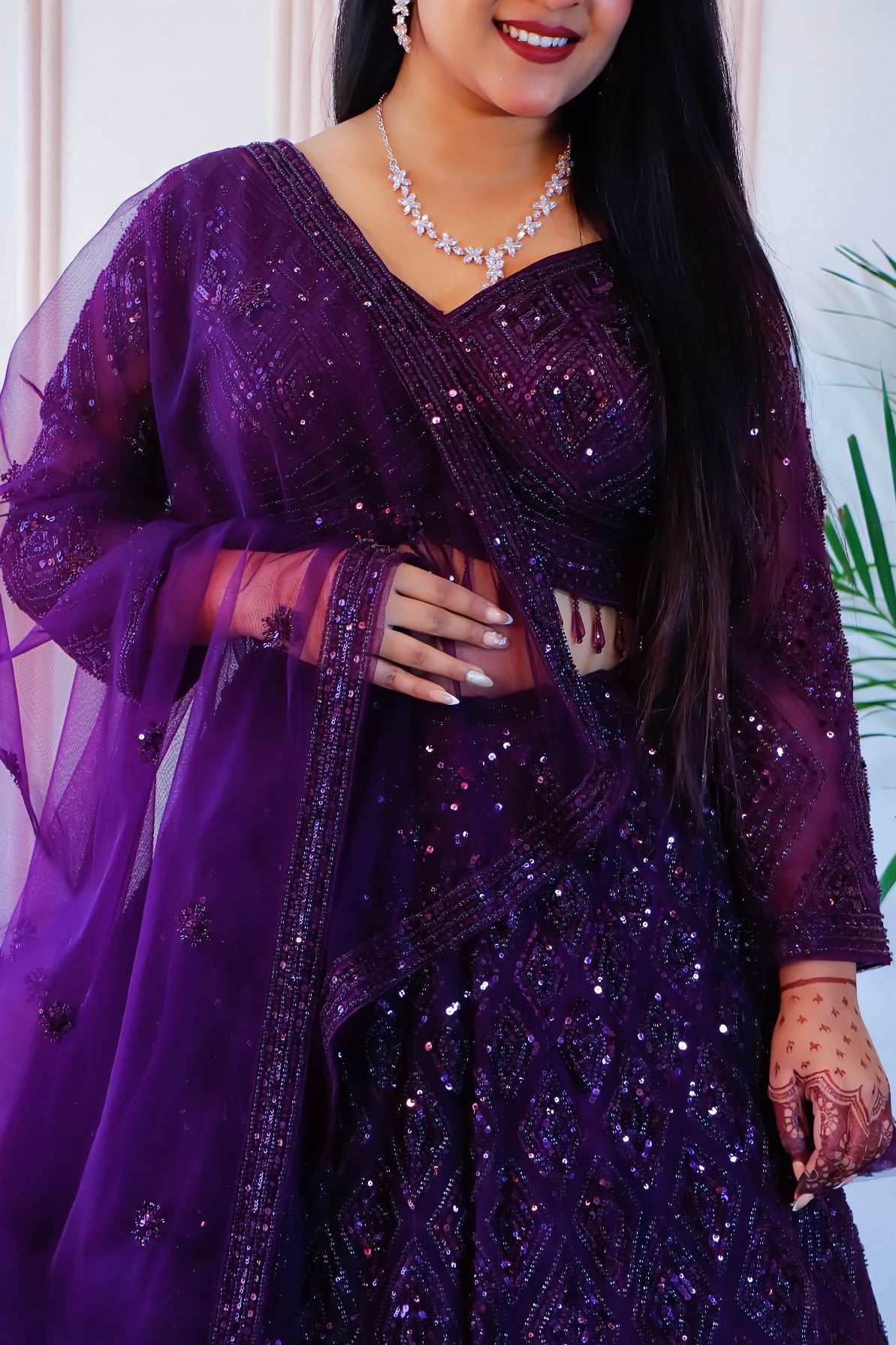 Elegant Lehenga in Wine