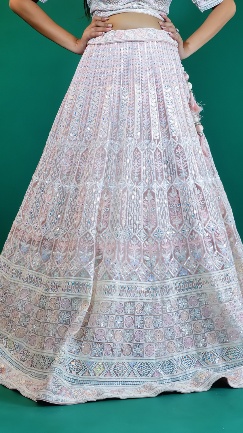 Baby Pink Embroidered Lehenga