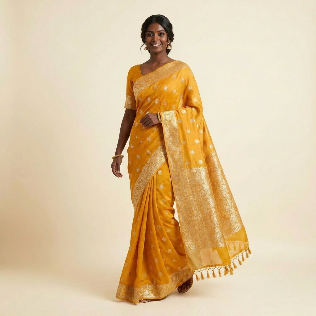 Radiant Yellow Silk Saree