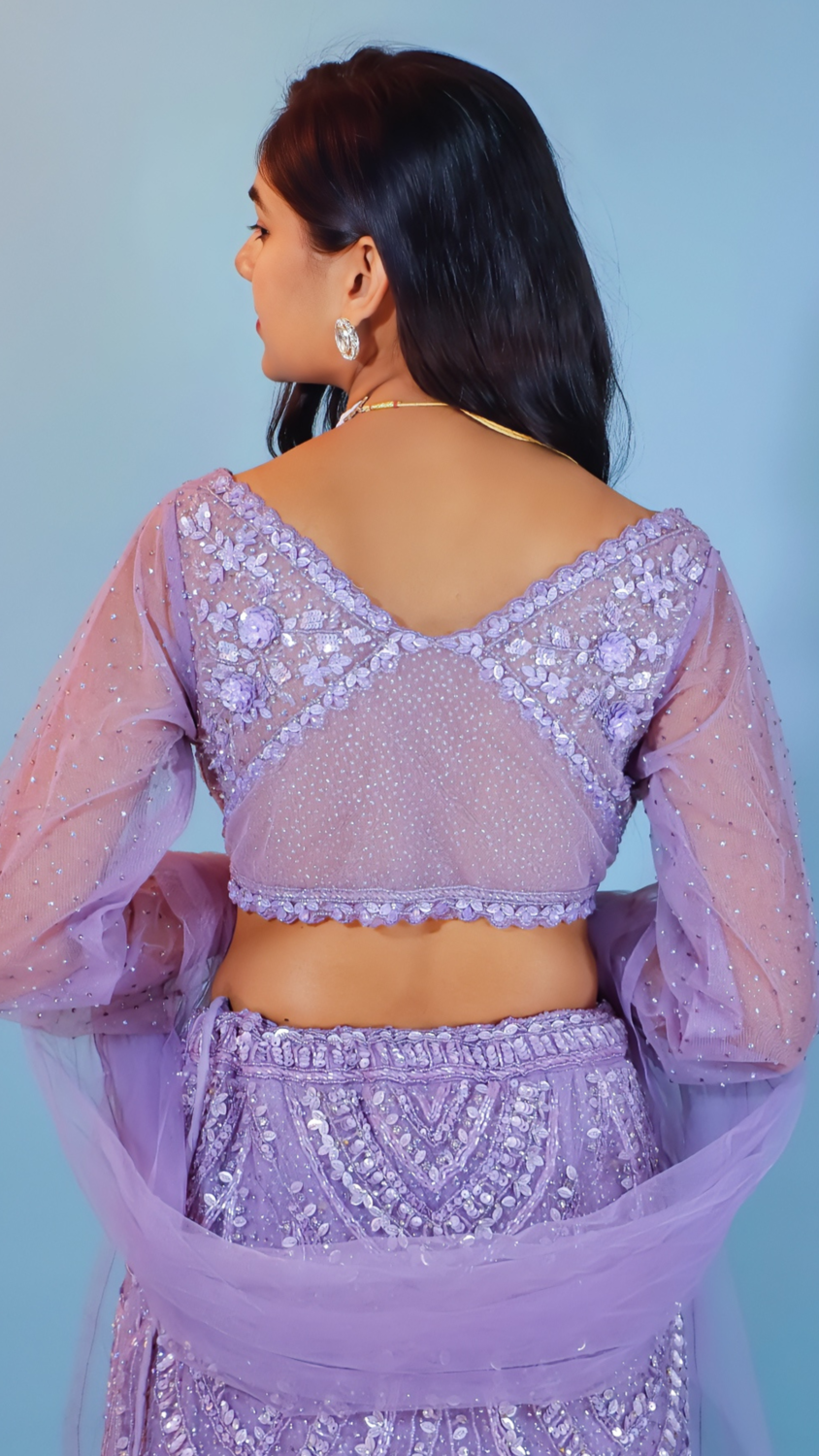 Lilac Dhoti Style Dress with Shrug