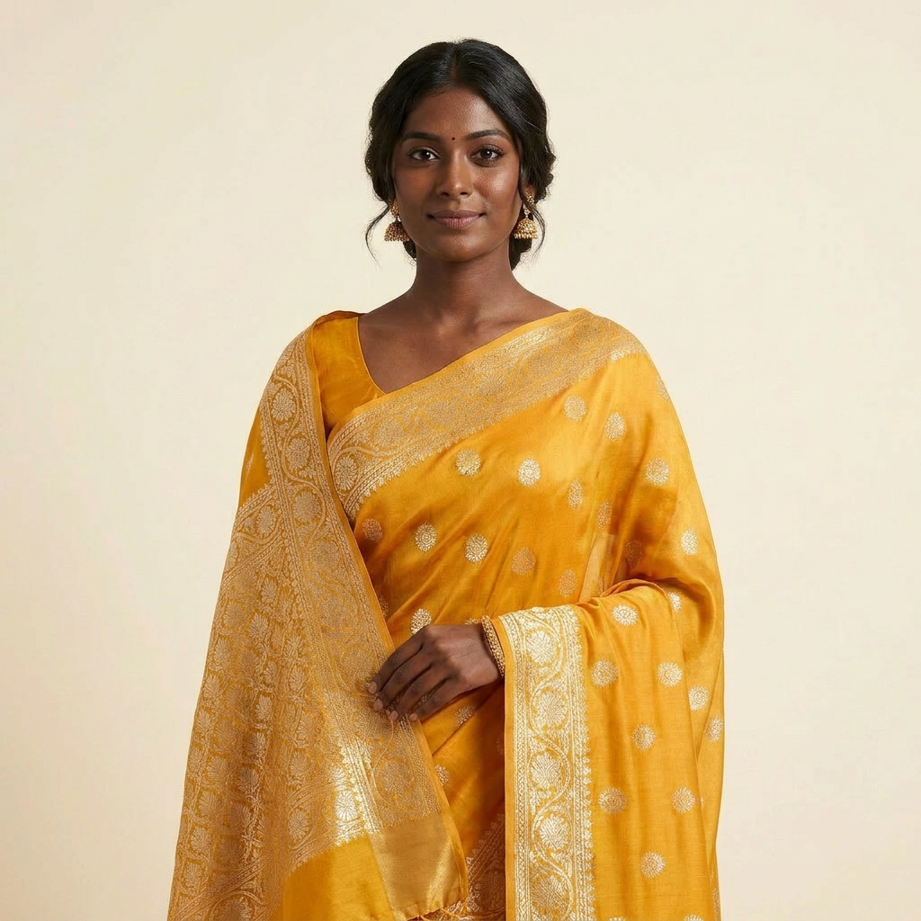 Radiant Yellow Silk Saree