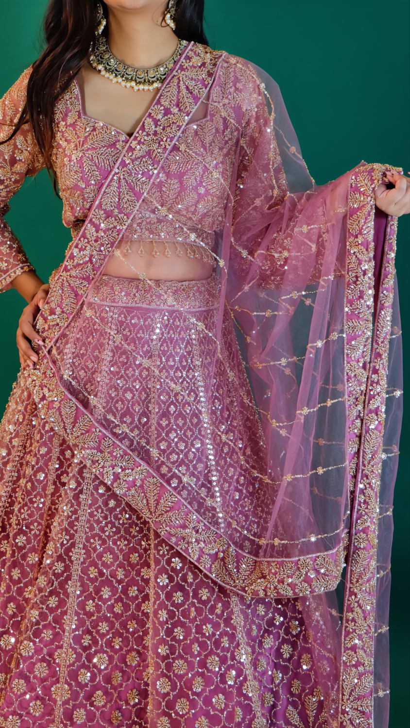 Onion Net Lehenga