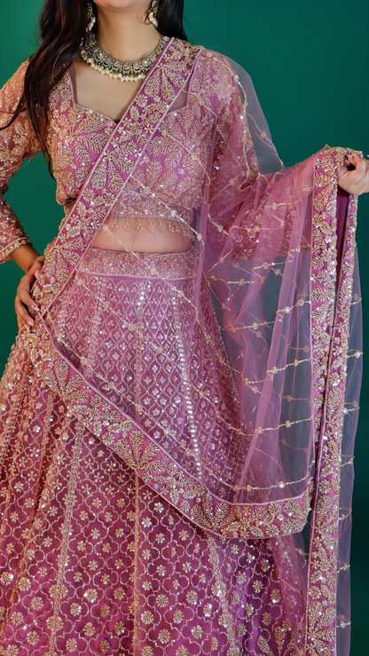 Onion Net Lehenga