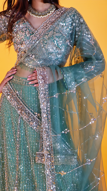 Green Elegant Lehenga