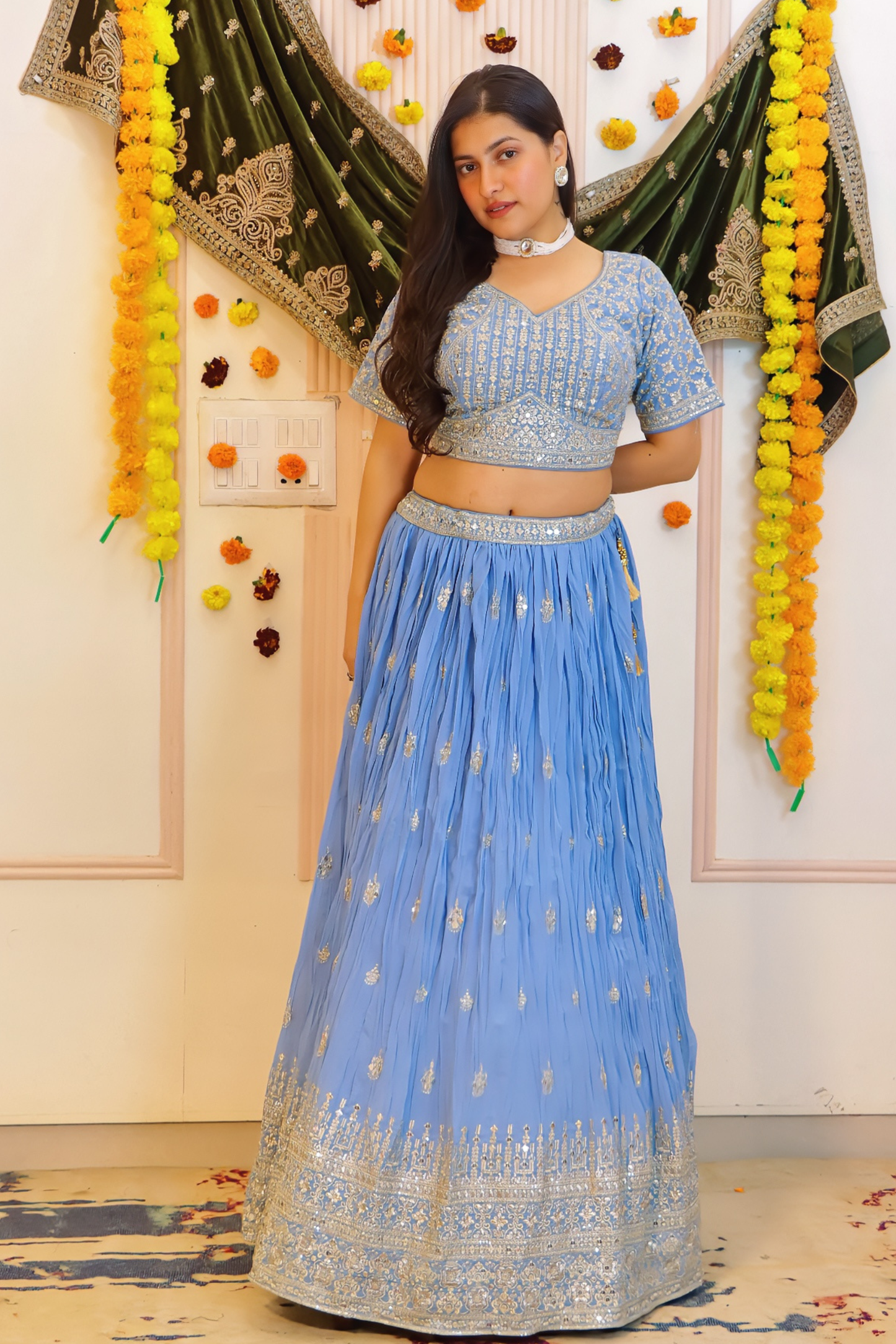 Powder Blue Lehenga