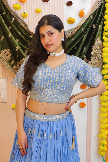 Powder Blue Lehenga