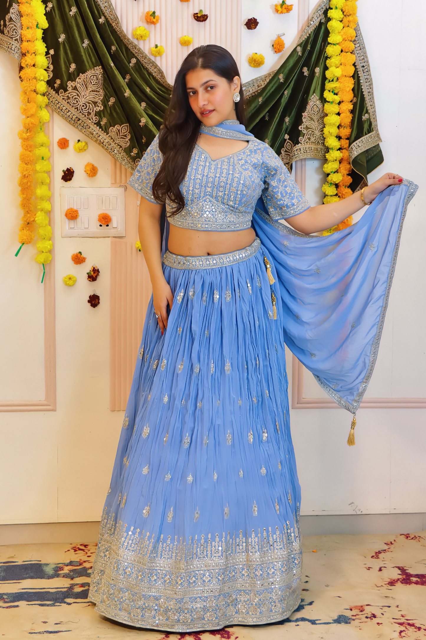 Powder Blue Lehenga