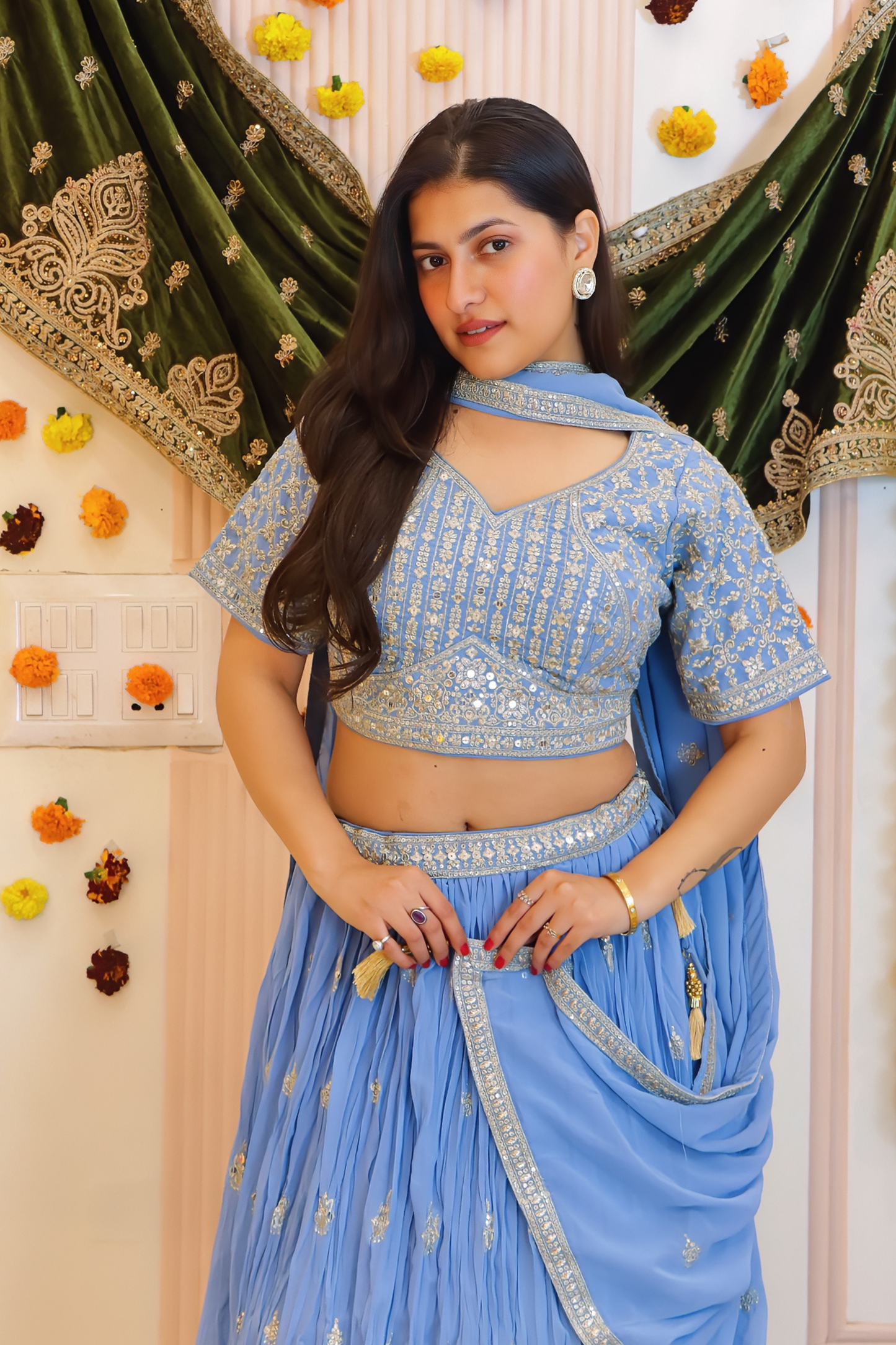 Powder Blue Lehenga