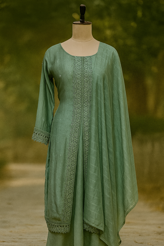 Sage Green Georgette Silk