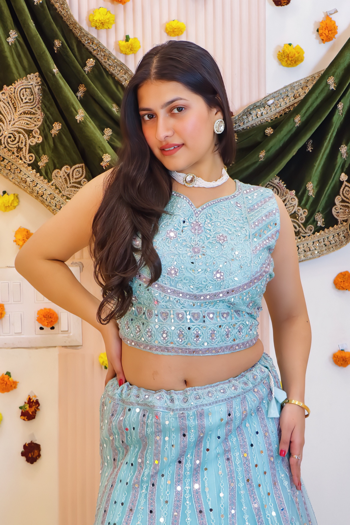 Aqua Blue Lehenga