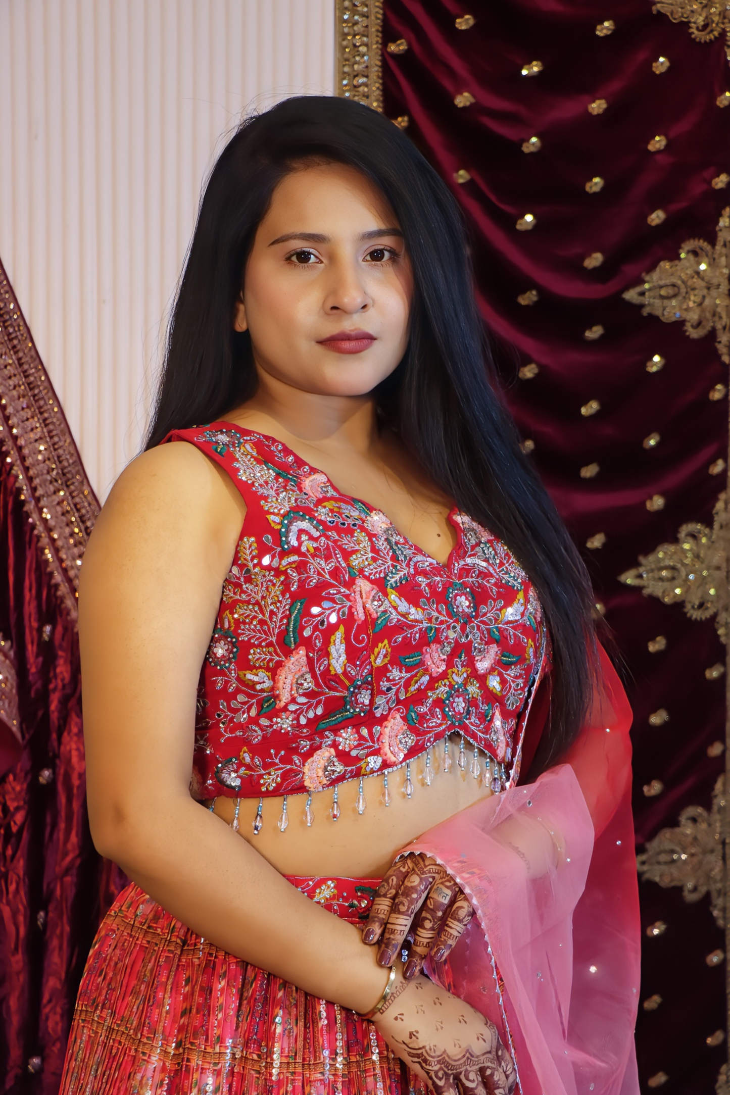 Vibrant Red Lehenga