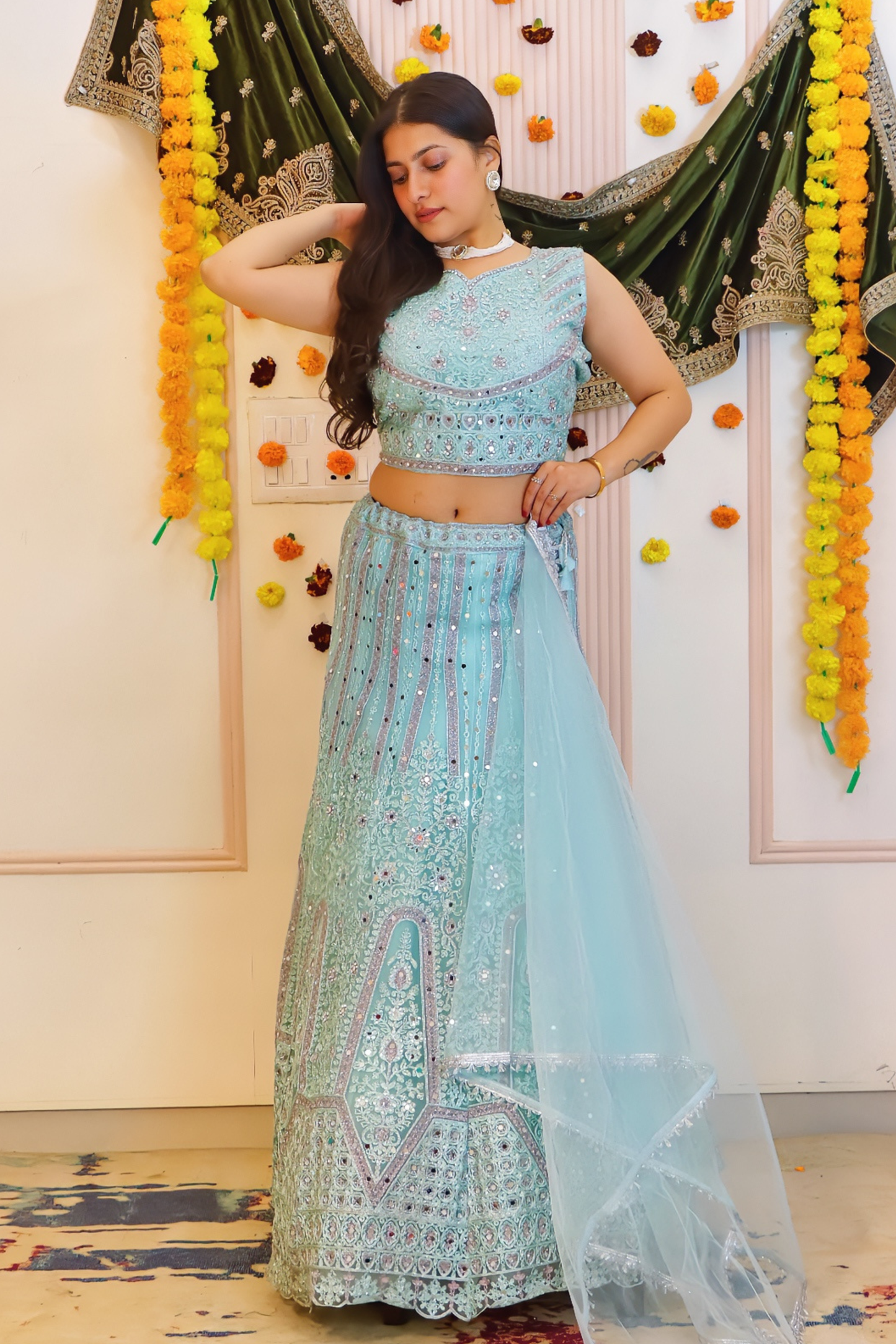 Aqua Blue Lehenga