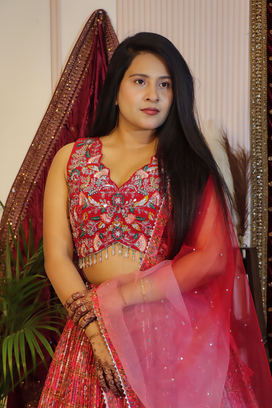 Vibrant Red Lehenga