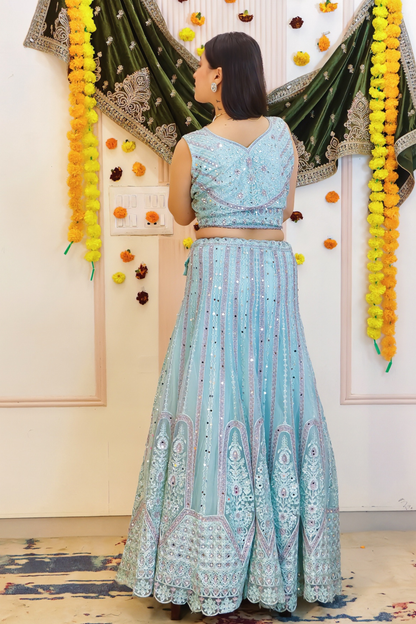 Aqua Blue Lehenga
