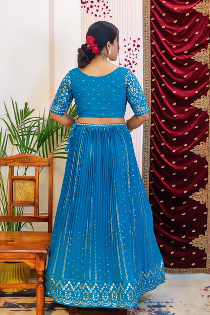 Vibrant Blue Lehenga