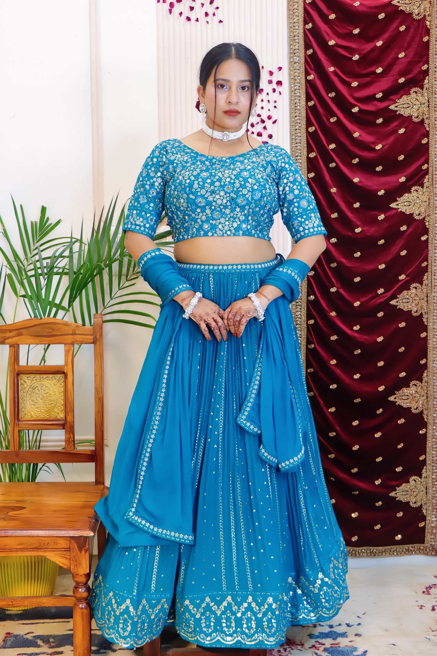 Vibrant Blue Lehenga