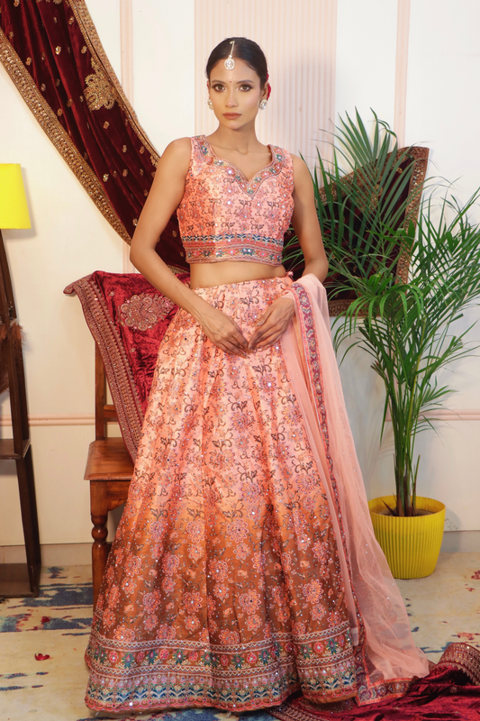 Peach Lehenga