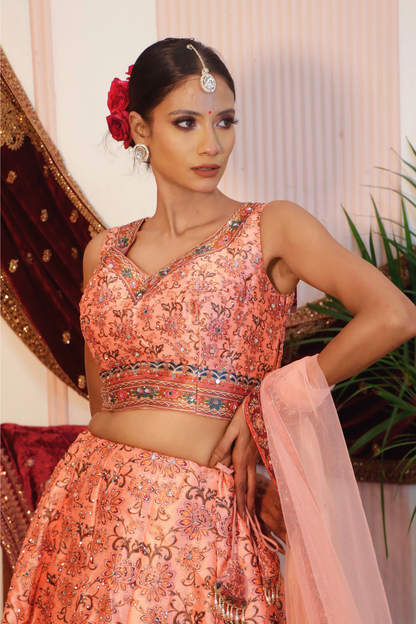Peach Lehenga
