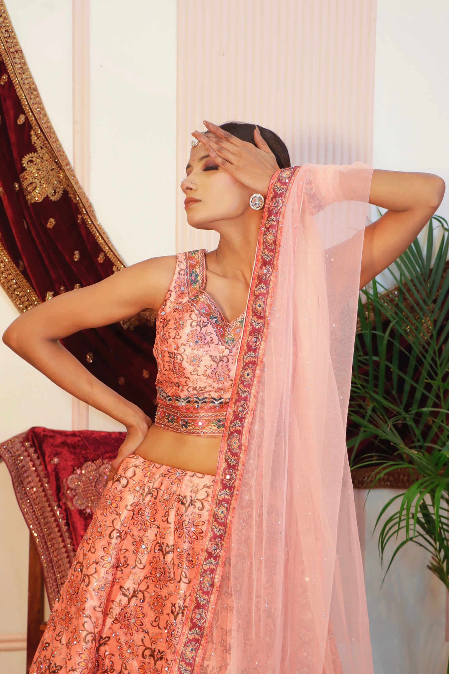 Peach Lehenga