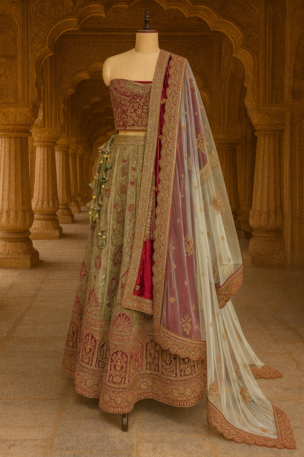 Velvet Bridal Lehenga