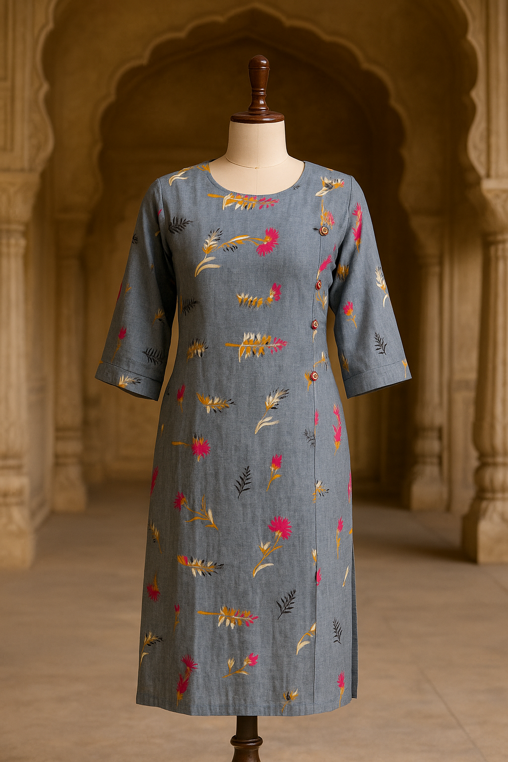 Grey Printed Kurti