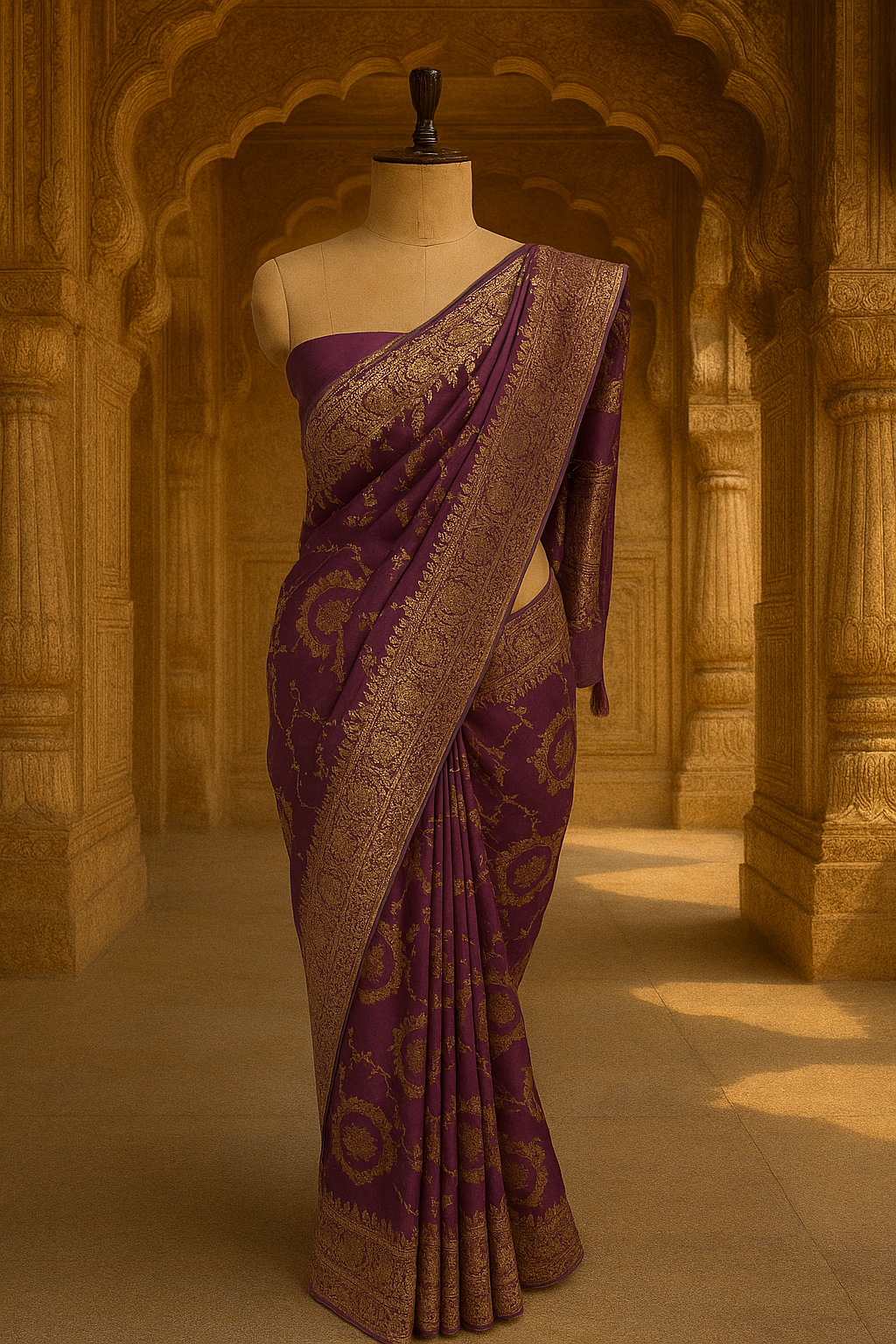 Royal Purple Banarasi Silk Saree