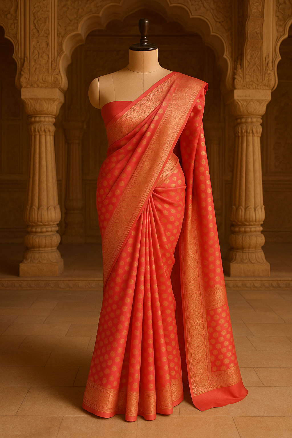 Classic Red Banarasi Silk Saree