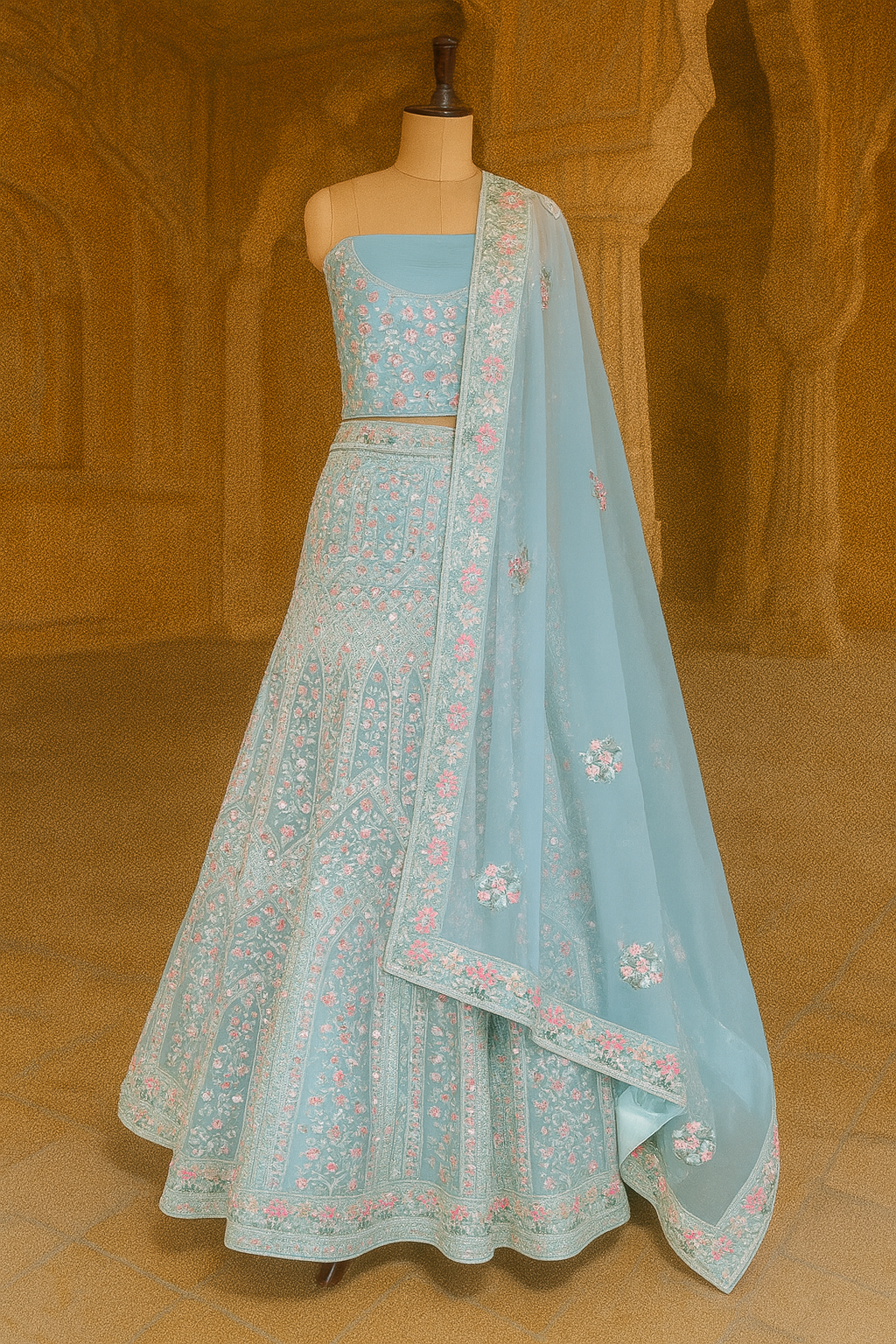 Celeste Threadwork Bridal Lehenga