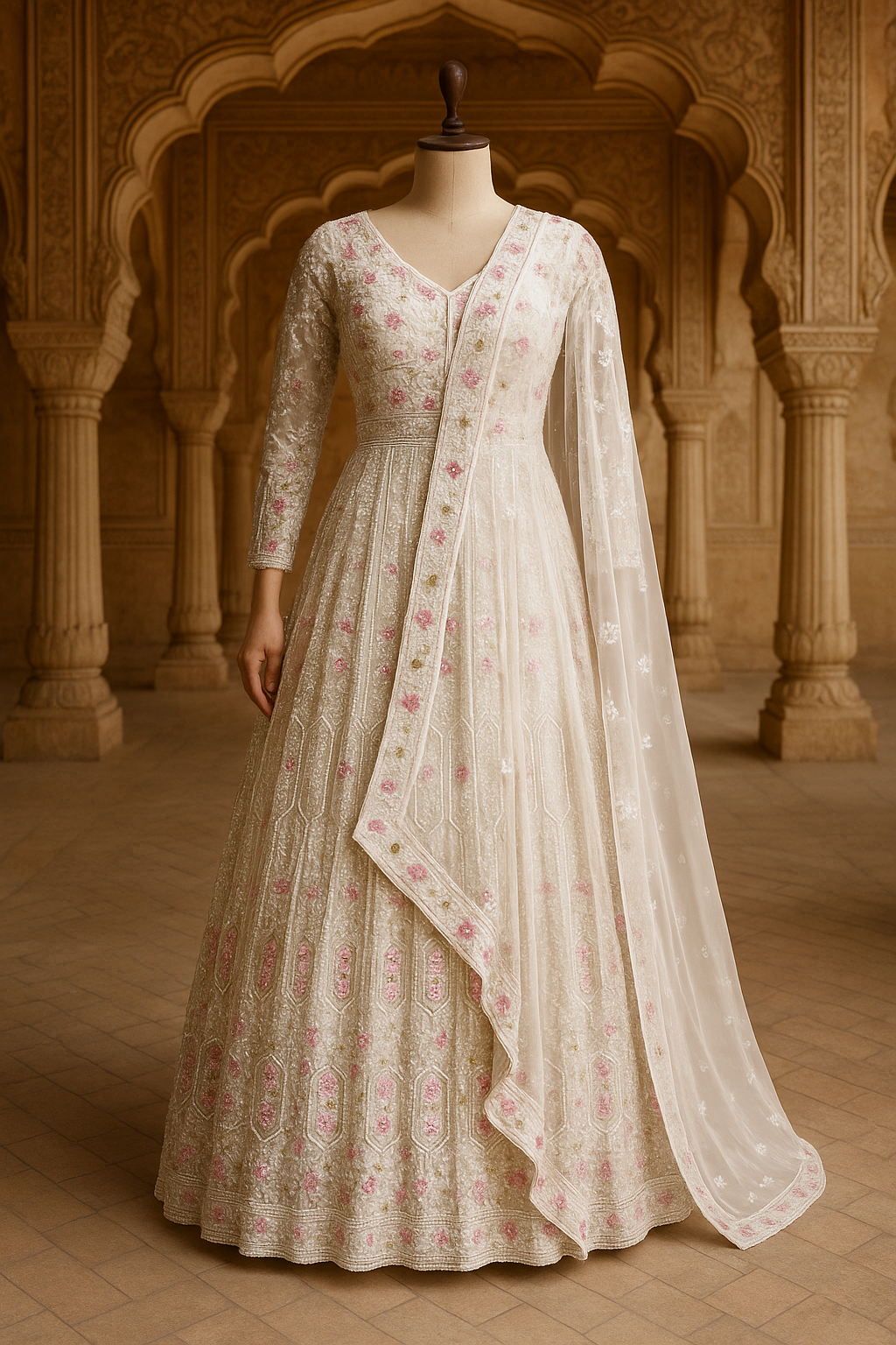 Ivory Blossom Indo Western