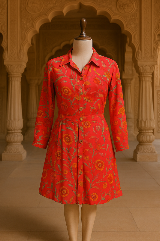 Printed Midi Dress