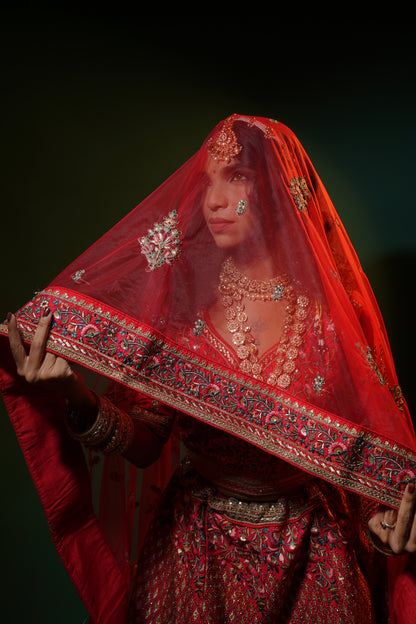 Red Silk Bridal Lehenga