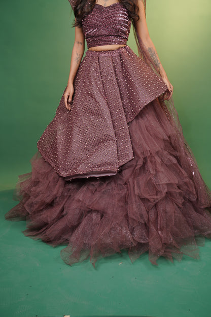 Crop Top With Ruffled Skirt