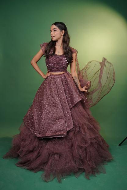 Crop Top With Ruffled Skirt