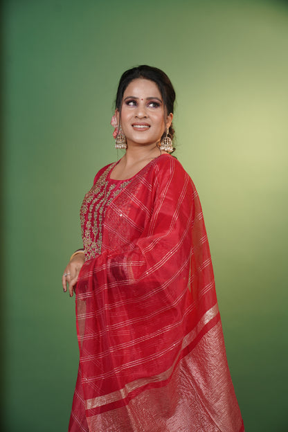 Magenta Pink Kurti & Palazzo Set