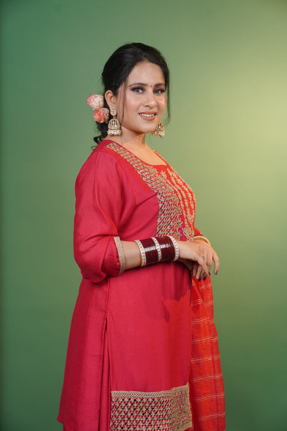 Magenta Pink Kurti & Palazzo Set