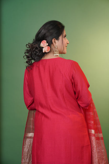Magenta Pink Kurti & Palazzo Set