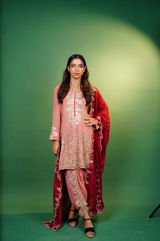 Short Kurti with Tulip Pant & Dupatta