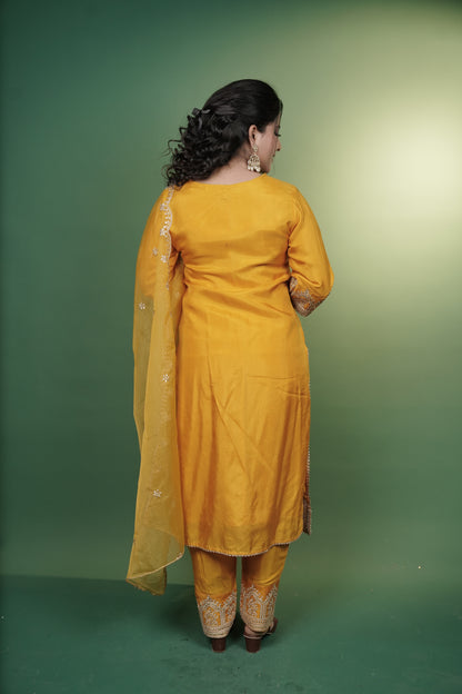 Yellow Kurti and Pant Set