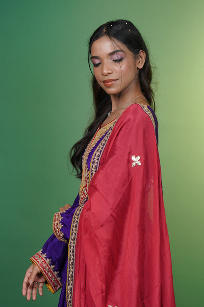 Frock Style Short Kurti with Tulip Pant & Dupatta