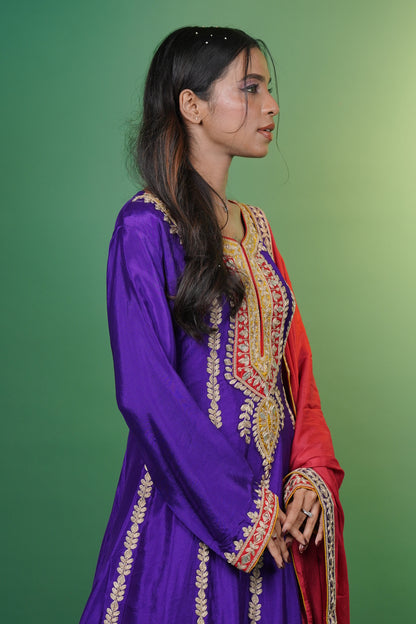 Frock Style Short Kurti with Tulip Pant & Dupatta