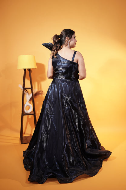 Dark Blue Western Gown