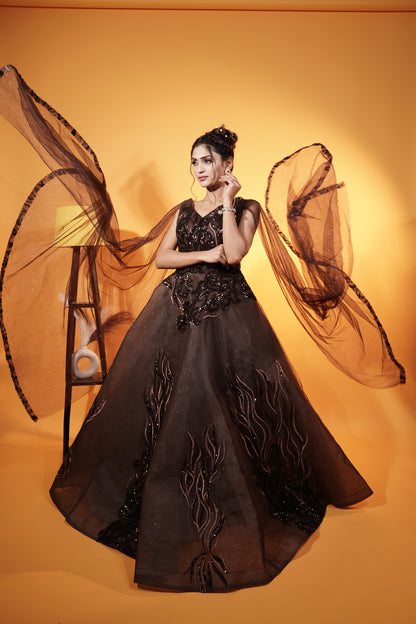 Western Gown in Brown Color