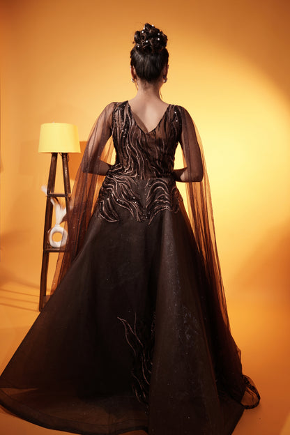 Western Gown in Brown Color