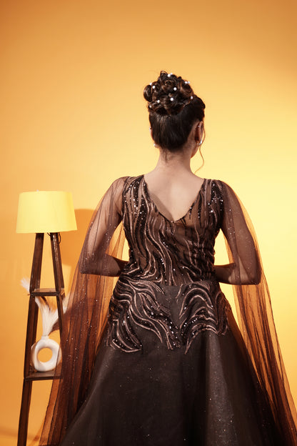 Western Gown in Brown Color