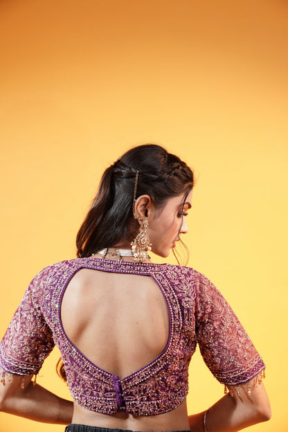Purple Crop Top Lehenga