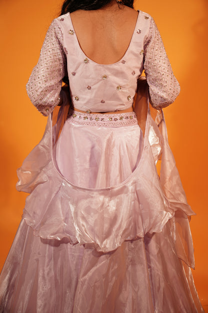 Organza Crop Top Lehenga