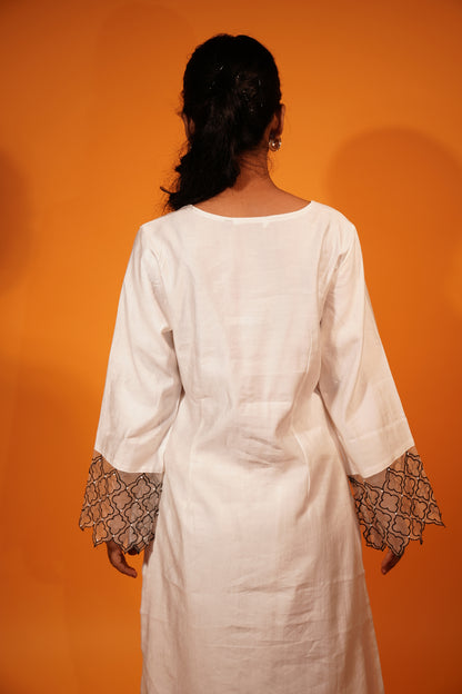 White Co-ord Set Kurti and Pant