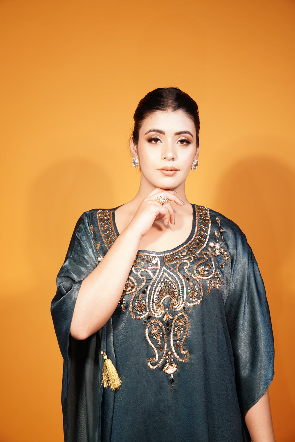 Micro Velvet Kaftan With pant