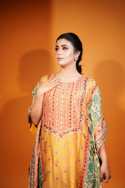 Gota Patti Kaftan with Pant