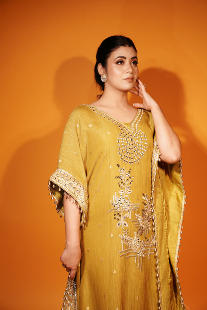 Mustard Yellow Kaftan & Pant Set